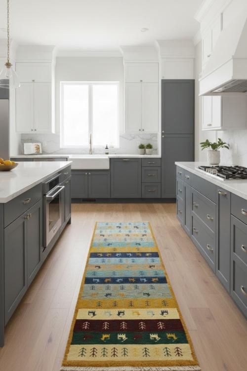 2'6 x 7'11 Hand Knotted Indo-Gabbeh Oriental Wool Runner Rug