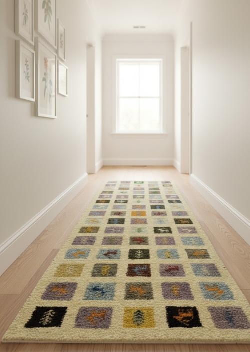 2'6 x 7'11 Hand Knotted Indo-Gabbeh Oriental Wool Runner Rug