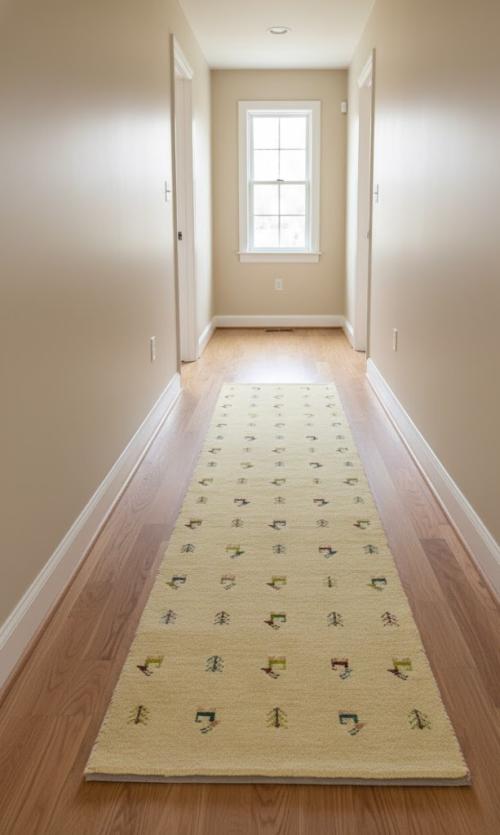 2'6 X 9'9 Cream Indo-Gabbeh Hand Knotted Wool Runner  Rug