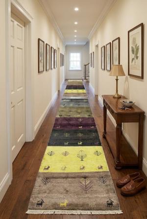 Multicolored Stripes Tribal 2'6X9'8 Indo-Gabbeh Oriental Runner Rug
