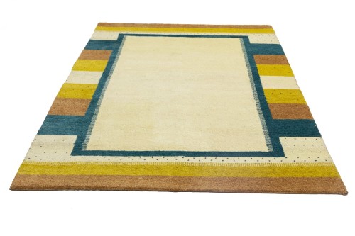 Cream Border Tribal 6X8 Indo-Gabbeh Oriental Rug
