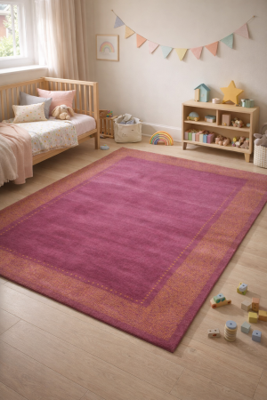 Magenta Border Tribal 6X10 Indo-Gabbeh Oriental Rug