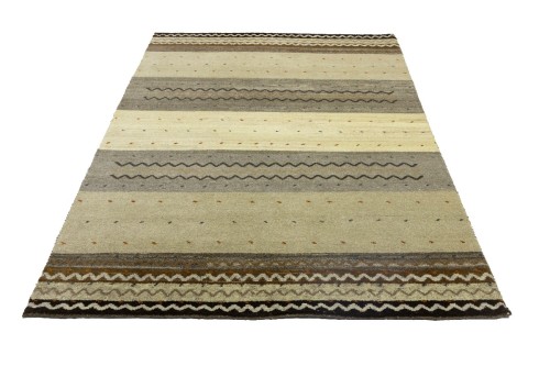 Multicolored Stripes Tribal 5'5X8 Indo-Gabbeh Oriental Rug