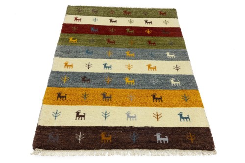3'0 x 5'3 Hand Knotted Indo-Gabbeh Tribal Oriental Rug
