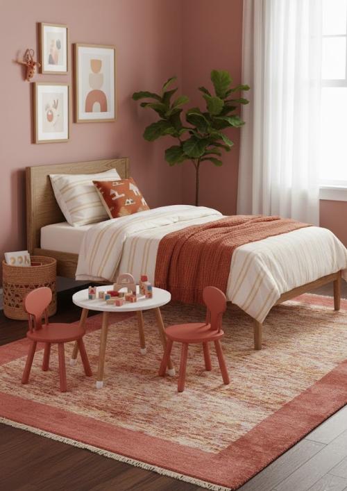 Maroon Red Border Tribal 4'6X6'5 Indo-Gabbeh Oriental  Rug