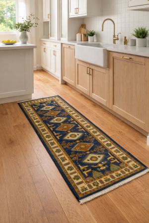 2'8 X 8'2 Hand Knotted Kazak Geometric Wool Runner Rug