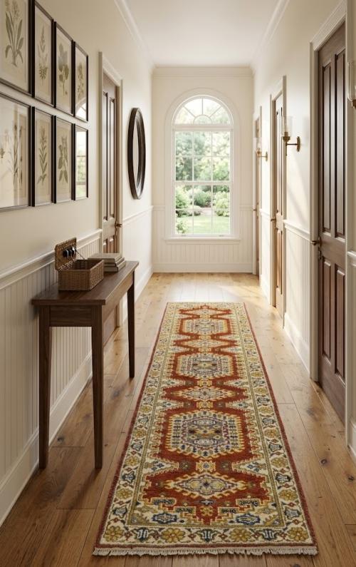 Rusty Red Tribal 2'6X9'9 Indo-Viss Oriental Runner Rug