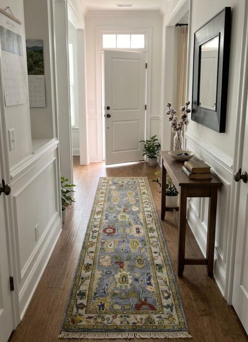 Floral Colorfast 2'7X9'9 Oushak Chobi Oriental Runner Rug