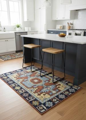 Rust Geometric 4X6 Kazak Oriental Rug