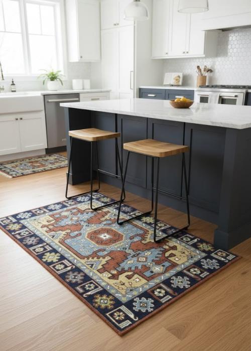 Rust Geometric 4X6 Kazak Oriental Rug