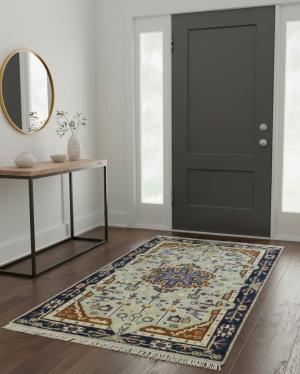 Light Gray Tribal 3X5 Heriz Serapi Oriental Rug