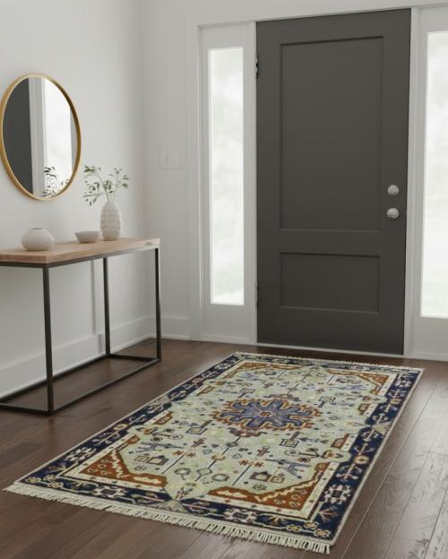 Light Gray Tribal 3X5 Heriz Serapi Oriental Rug