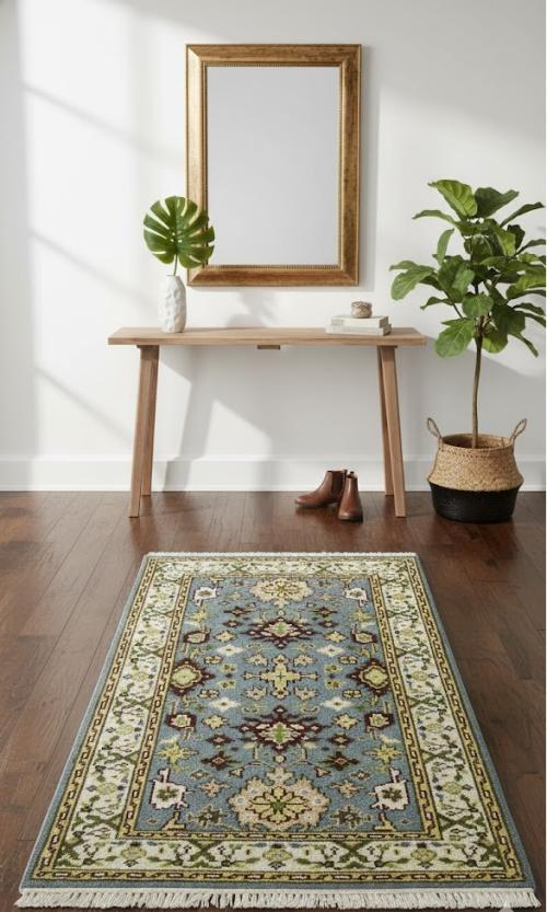 Gray Floral 3X5 Chobi Oriental Rug