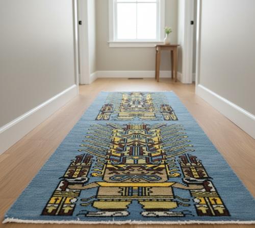 Blue Pictorial Tribal 3X6 Oriental  Rug