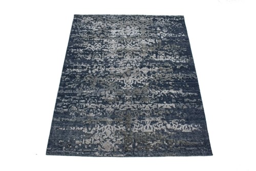 Hand-Carved Multicolored 6'x8' Abstract Modern Rug