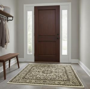 3'4 X 3'4 Floral Hand Knotted Kirman Wool Square Rug