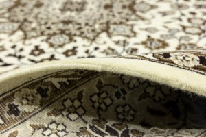 Cream Brown Floral 6X6 Kirman Oriental Square Rug
