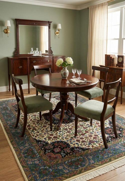 5'0 X 6'10 Hand Knotted Cream Kirman Floral Oriental Wool Rug