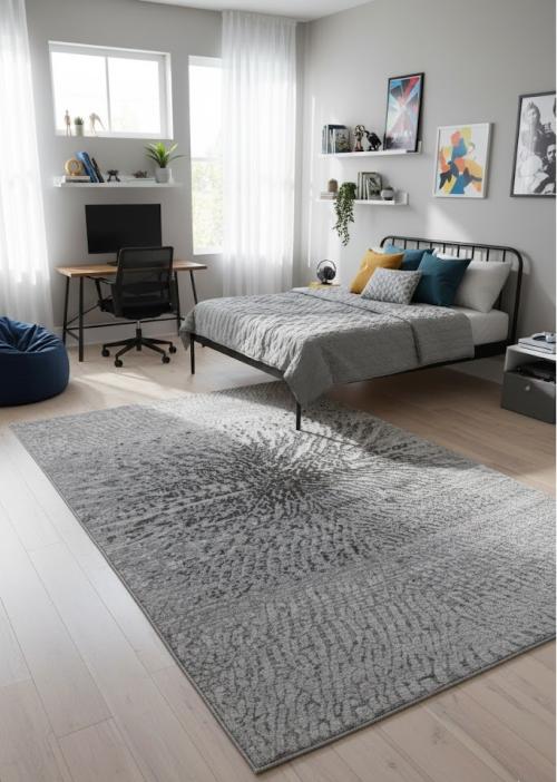 Multicolored Abstract 5'5"x8' Wool Modern Oriental Rug