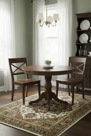 4'0 x 5'11 Hand Knotted Heriz Serapi Oriental Wool Rug