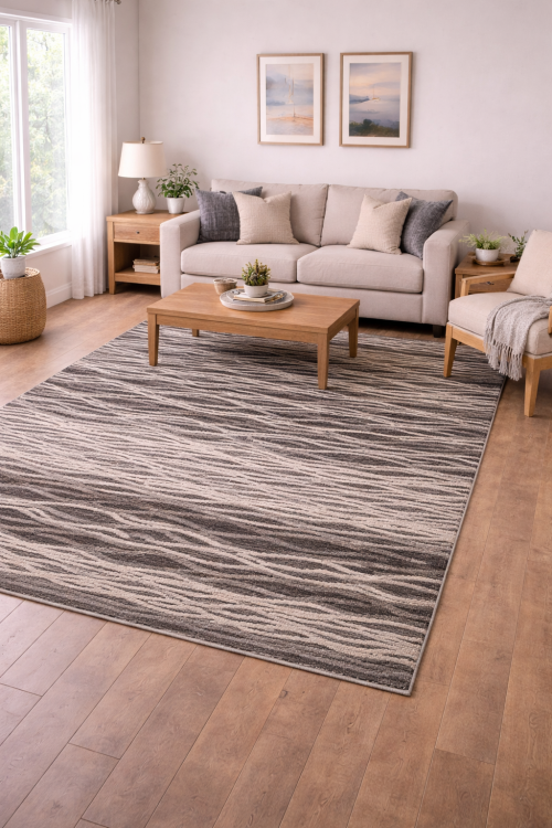 Multicolored Abstract 6'x8' Wool Modern Rug