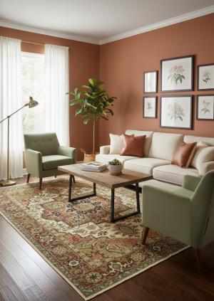 5'11 X 8'10 Heriz Serapi Hand Knotted Cream Oriental Wool Rug