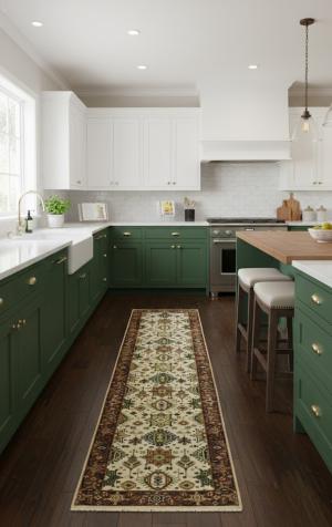 2'6 X 10'0 Hand Knotted Indo-Karajeh Wool Runner Rug