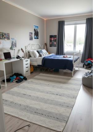 Stripes Hand-Tufted 5X8 Modern Oriental Rug