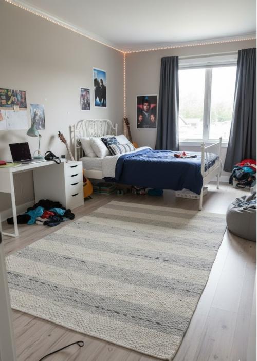 Stripes Hand-Tufted 5X8 Modern Oriental Rug