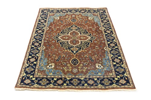 Rust Floral 4X6 Sarouk Goravan Heriz Oriental Rug