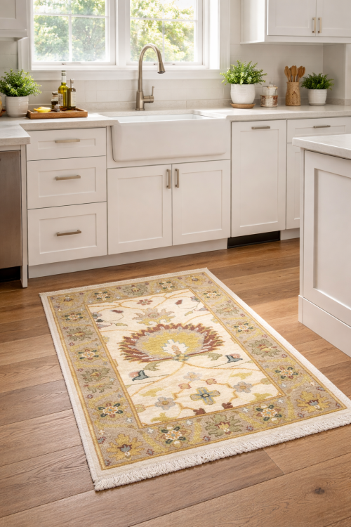 Cream Floral Osh Chobi 2X3 Peshawar Oriental Rug