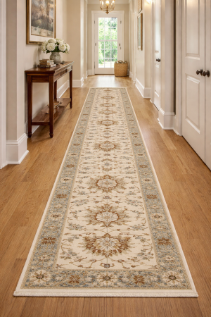 Cream Floral Osh Chobi 3X12 Peshawar Oriental Runner Rug