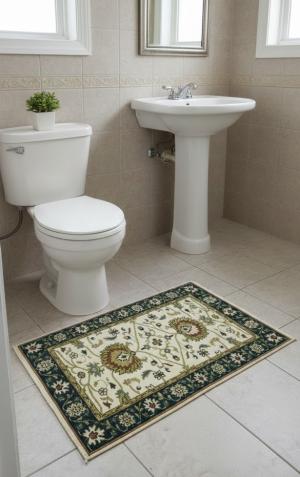 Cream Floral Osh Chobi 3X5 Peshawar  Oriental Rug