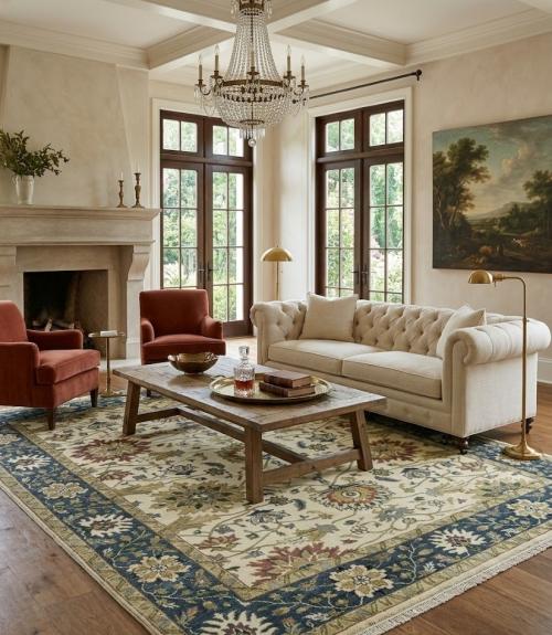 8'0 X 9'11 Peshawar Hand Knotted Floral Osh Chobi Wool Rug