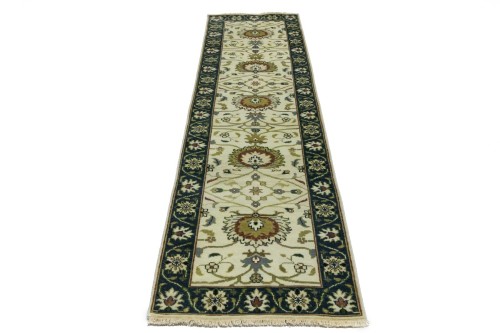 Cream Floral Osh Chobi 2'5X10 Peshawar Oriental Runner Rug