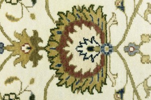 Cream Floral Osh Chobi 2'6X14 Peshawar Oriental Runner Rug