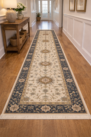 Cream Floral Osh Chobi 3X13 Peshawar Oriental Runner Rug