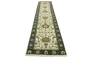 Cream Floral Osh Chobi 3X13 Peshawar Oriental Runner Rug