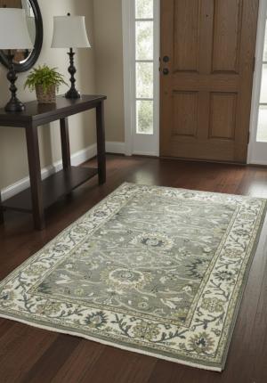 Taupe Floral Osh Chobi 4X6 Peshawar Oriental  Rug