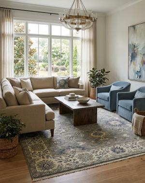 Taupe Floral Osh Chobi 8X10 Peshawar Oriental Rug