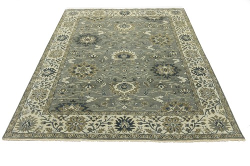 Taupe Floral Osh Chobi 8X10 Peshawar Oriental Rug