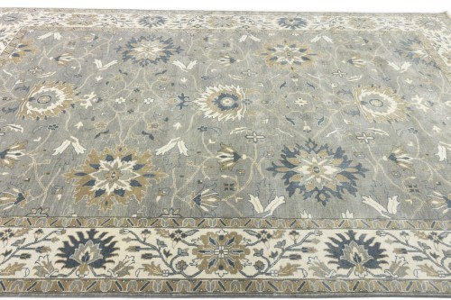 Taupe Floral Osh Chobi 10X14 Peshawar Oriental Rug