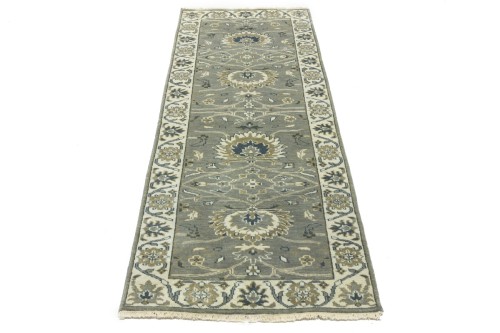 Taupe Floral Osh Chobi 3X8 Peshawar Oriental Runner Rug