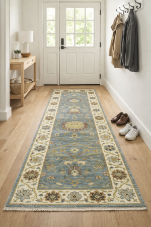 2'6 X 7'8 Hand Knotted Chobi Peshawar Floral Wool Runner Rug