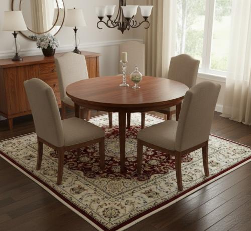 Red Floral 6X6 Indo-Nain Oriental Square Rug