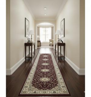 Red Floral 3X12 Indo-Nain Oriental Runner Rug