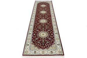 Red Floral 3X10 Indo-Nain Oriental Runner Rug
