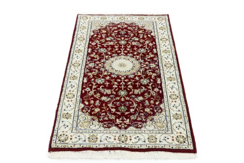 Red Floral 3X5 Indo-Nain Oriental Rug
