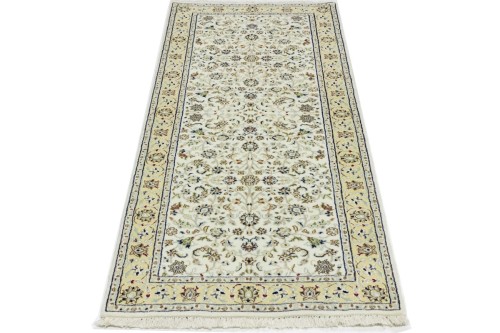 Cream Floral 3X7 Indo-Nain Oriental Rug