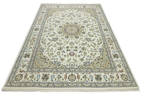 Cream Floral 8'3X11'6 Indo-Nain Oriental Rug